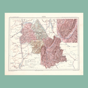 Carte ancienne de l'Isère (1870) - A. Joanne
