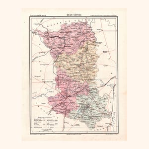 Carte ancienne des Deux-Sèvres (1870) - A. Joanne