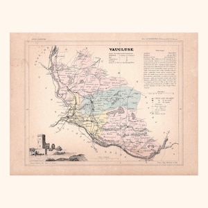Carte ancienne du Vaucluse (1896) / F. de la Brugère