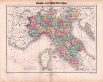1893年トレヴィーゾ地図 - アンティーク北イタリア旅行リトグラフ