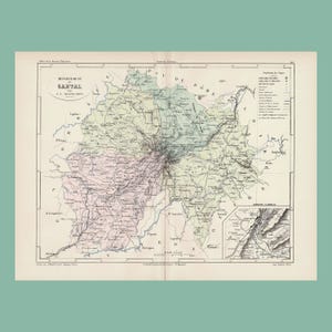 Carte Ancienne du Cantal (1882) - V.A. Malte-Brun