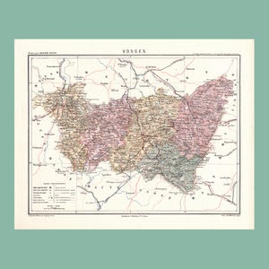 Carte ancienne des Vosges (1870) - A. Joanne