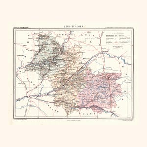 Carte ancienne du Loir-et-Cher (1870) - A. Joanne