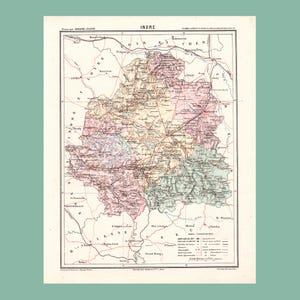 Carte ancienne de l'Indre (1870) - A. Joanne