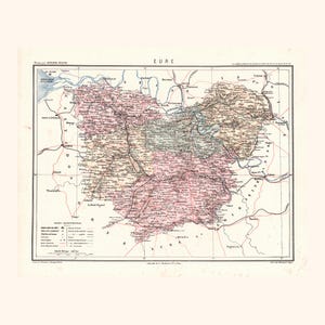Carte ancienne de l'Eure (1870) - A. Joanne