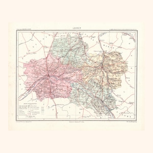 Carte ancienne du Loiret (1870) - A. Joanne