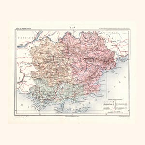 Carte ancienne du Var (1870) - A. Joanne