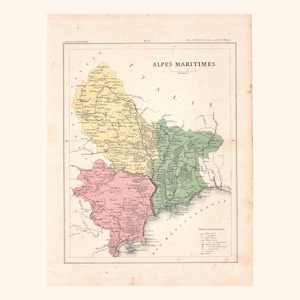 Stara mapa Alp Nadmorskich (1896) / F. de la Brugère