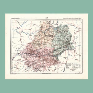 Carte ancienne du Lot (1870) - A. Joanne
