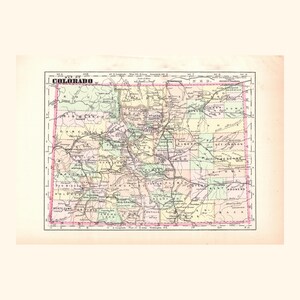 Antique Map of Colorado (1896) / Ancienne carte du Colorado (1896)