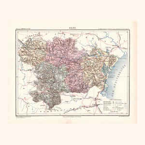 Carte ancienne de l'Aude (1870) - A. Joanne