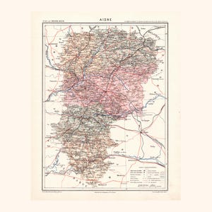 Carte Ancienne de l'Aisne (1870) - Adolphe Joanne