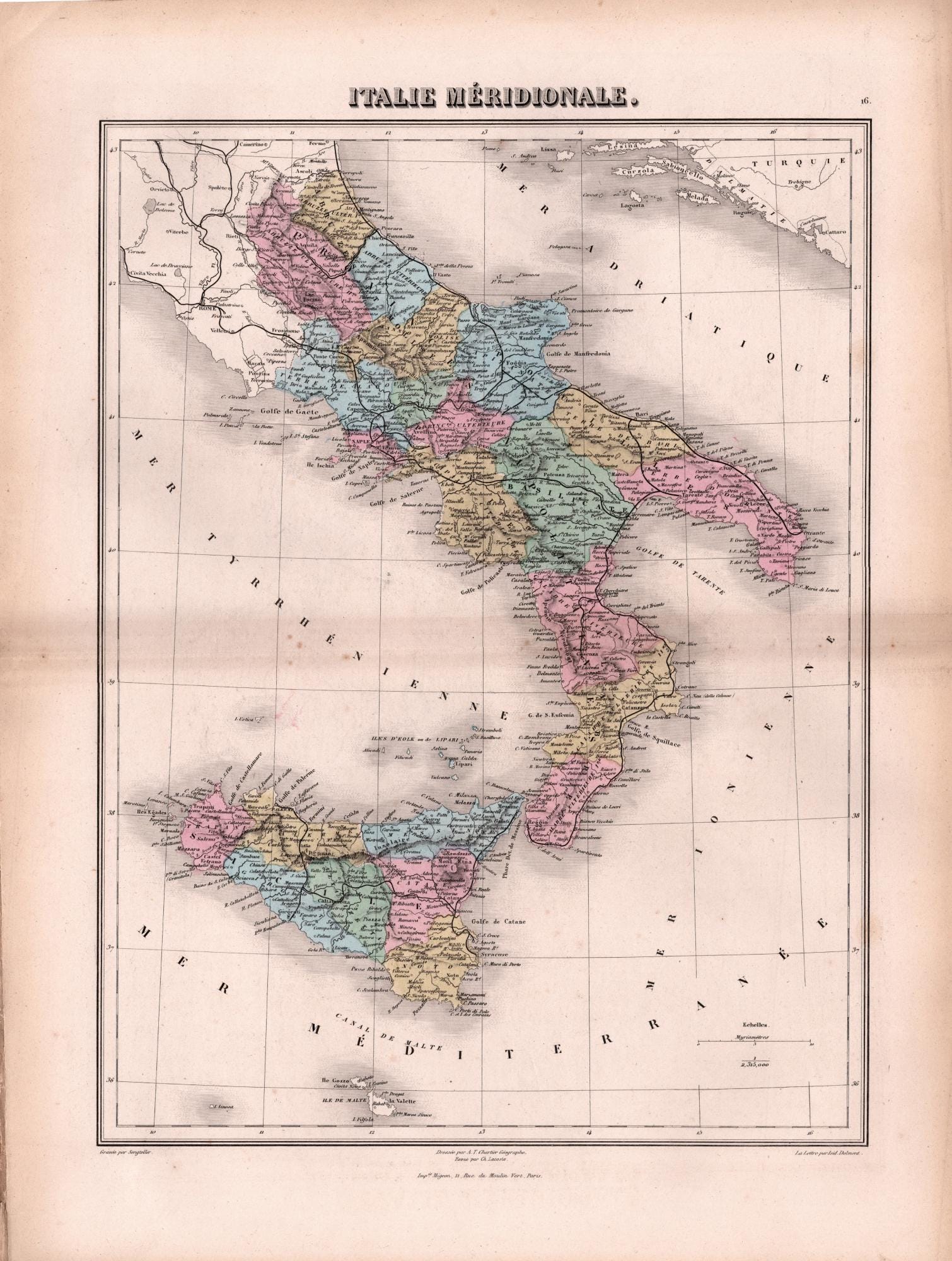 Mapa del sur de italia España
