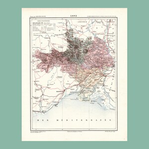 Carte ancienne du Gard (1870) - A. Joanne