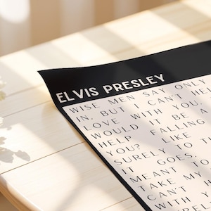 Elvis Presley - Can&#39;t Help Falling In Love Lyrics Print, Wedding Song Poster, Instant Digital Download, Romantic Anniversary Gift For Her