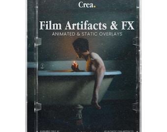 Film Artifact Overlays – 40+ Vintage Dust, Scratches, Glitch FX | Real Film Damage Textures | MP4 Drag and Drop | Premiere Pro, Final Cut