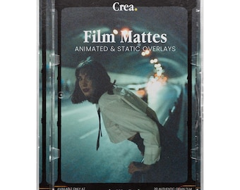 May include: A clear plastic case containing a product with the text "Crea. Film Mattes Animated & Static Overlays." The product image features a person in a white shirt and a dark tie, with a blurred background of city lights. The text "Available only at creatopia.us" is also visible.