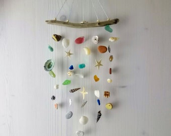 Little shells and  seaglass mobile