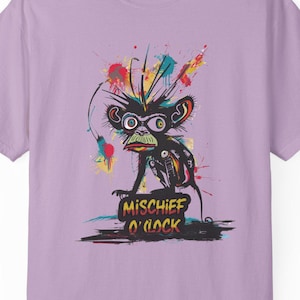 Mischief O’Clock Monkey T-Shirt - Funny Capuchin Primate Tee - Pop Art Graffiti Animal Shirt - Colorful Mischief Maker Comfort Colors Tshirt
