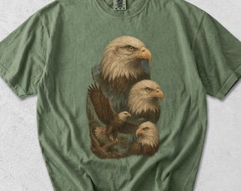Bald Eagle Wildlife Vintage Shirt - American Bird of Prey 90s Tee - Wings of the Northern Sky - Comfort Colors
