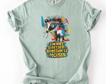 Funny Opossum T-Shirt: Pop Art Graffiti - Comfort Colors Tee