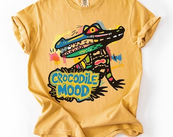 Crocodile Pop Art T-Shirt: Comfort Colors Alligator Tee