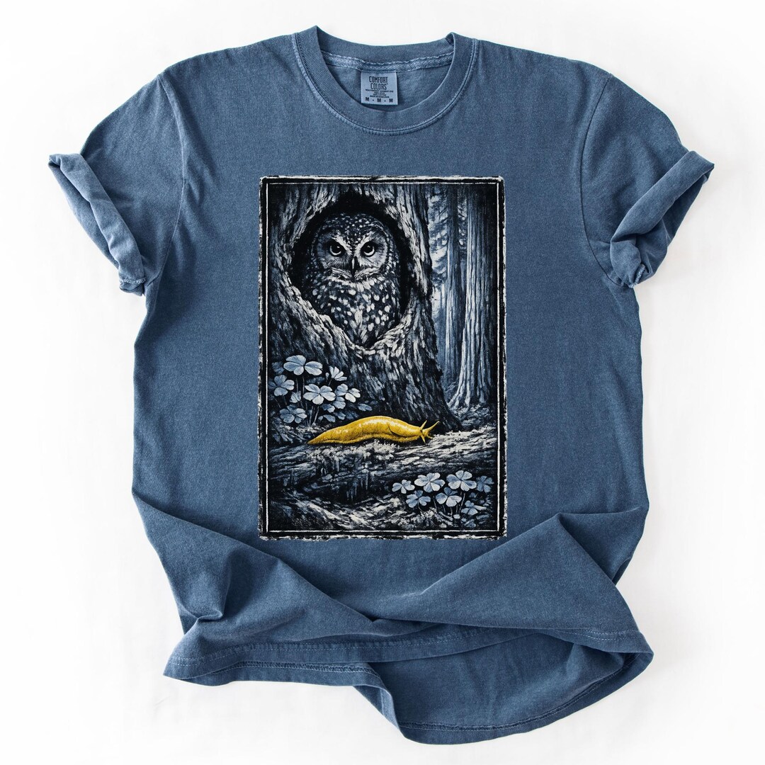 Spotted Owl & Banana Slug Shirt - Pacific Northwest Wildlife Tee ...