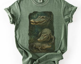 Alligator Comfort Colors T-shirt - Widerhall des Sumpflandes - Reptilien-Shirt aus der Südsee