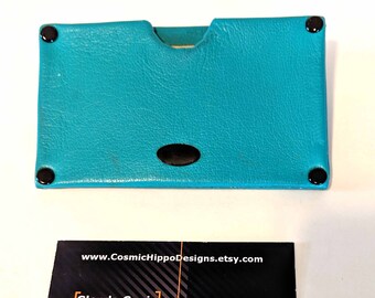 Turquoise Lambskin Card Case