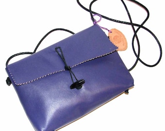 Ultra Violet Lambskin Mama Hippo Cross Body Handbag Handmade