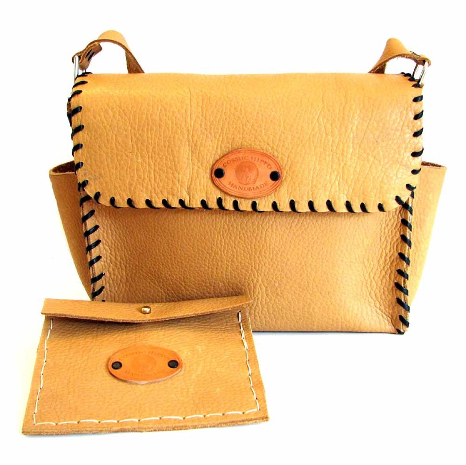 Elli Mocha Whipstitch Shoulder Bag