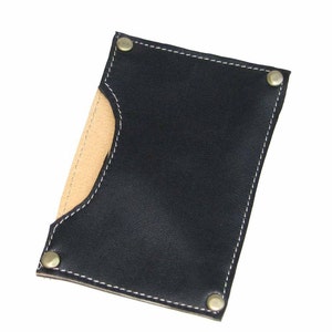 Free Shipping Black Lambsin Leather Card Case Handmade image 1