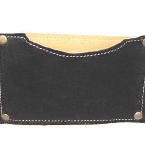 Free Shipping Black Lambsin Leather Card Case Handmade image 2