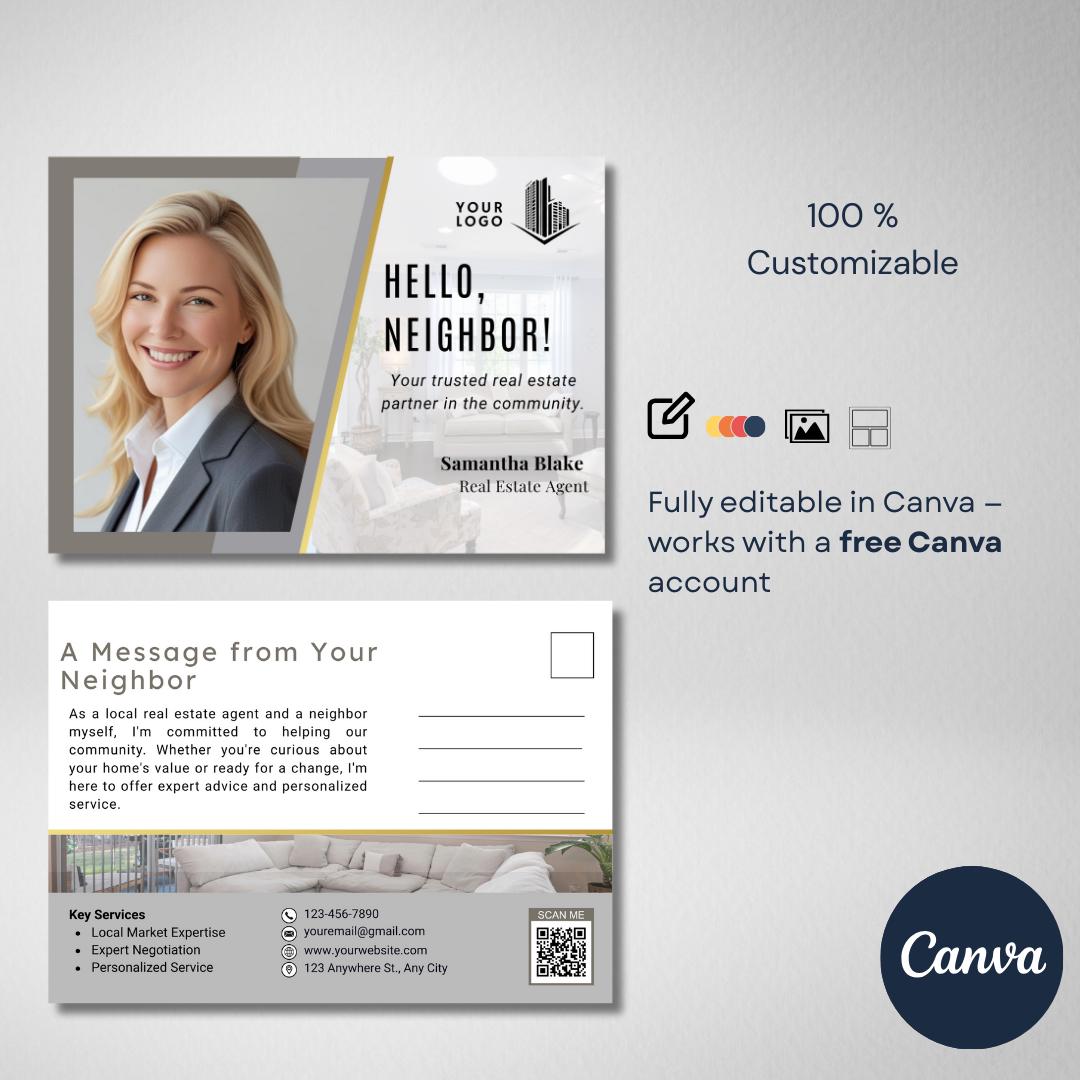 Agent Introduction Card Real Estate Introduction Postcard | Realtor Introduction Card | Real ...