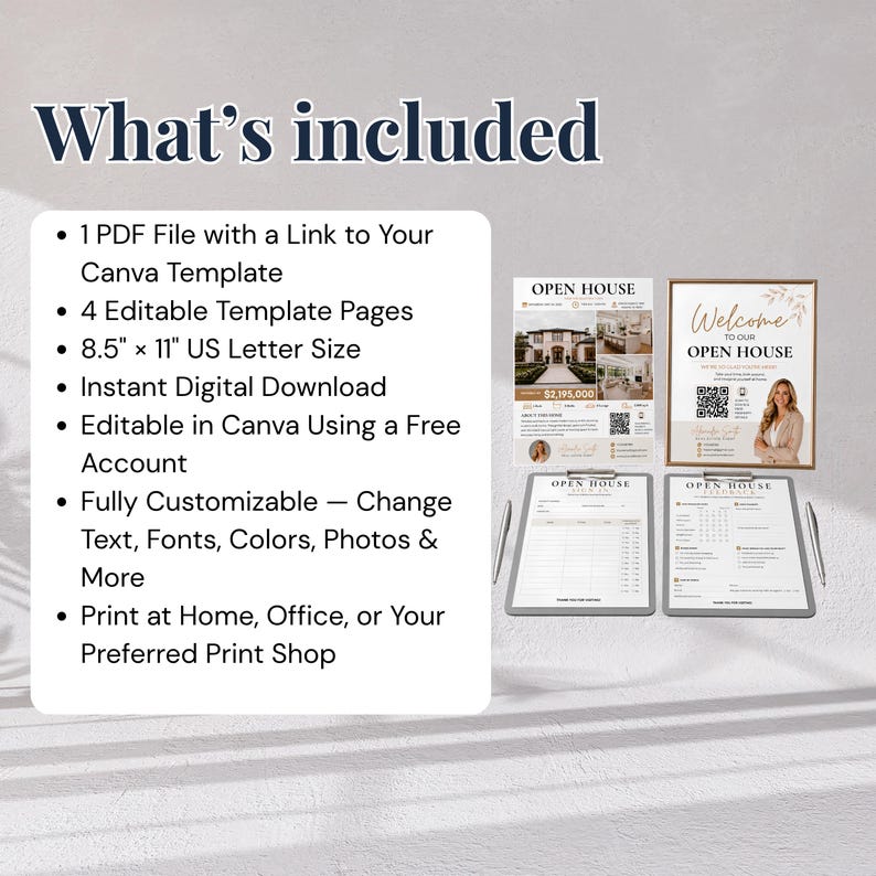 Open House Bundle | Real Estate Marketing Kit | Editable Canva Welcome ...
