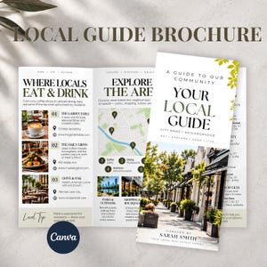 Real Estate Local Guide Template | Realtor Neighborhood Guide | Editable Canva Trifold Brochure | Community Guide | Local Area Marketing