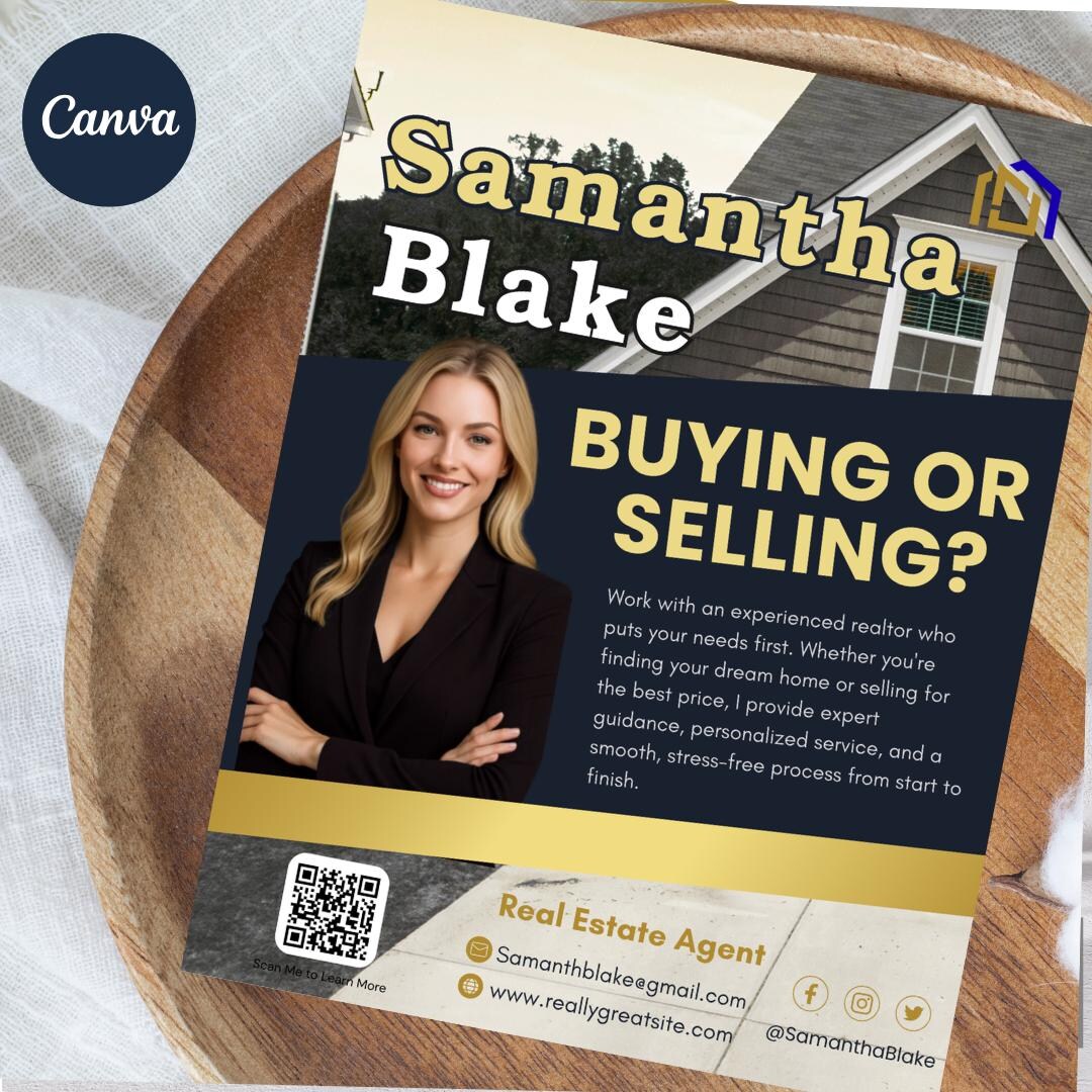 Editable Real Estate Flyer Template: Canva Realtor Marketing (digital ...