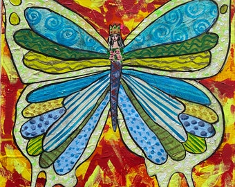 Sun Queen butterfly 12 x 12