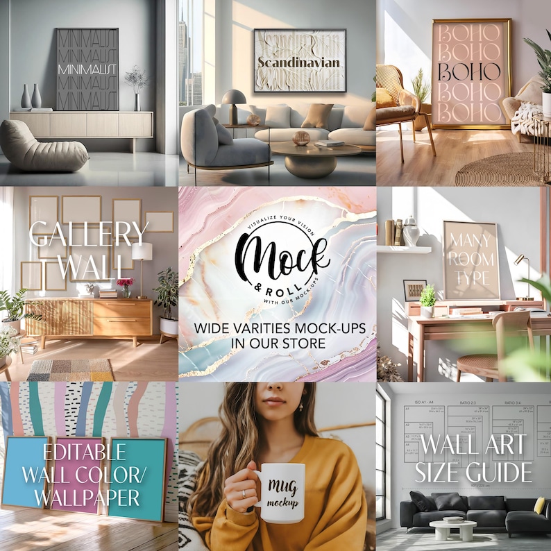 a collage of photos with a woman holding a coffee mug