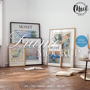 5 Frames Gallery Wall Mockup Wall Art Scandinavian Poster Mockup PSD Editable Poster Art DIN A ISO Print Frame Template