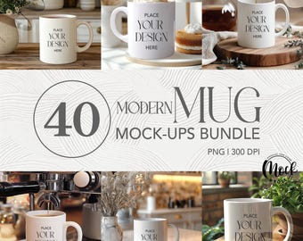 Modern Interior Mug Mockup, White Ceramic Mug Mockup Bundle, 12oz Blank Mug Mock up,  Minimal Ceramic Coffee Mug Mockups Coffee Cup Template
