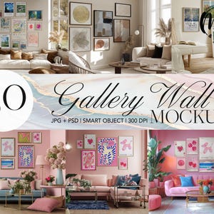 30 Gallery Wall Frames Mockup Bundle Wallart Mockup Set Poster Mockup Print Frame Mockup PSD Frames Bundle Psd Smart Object Frames Template