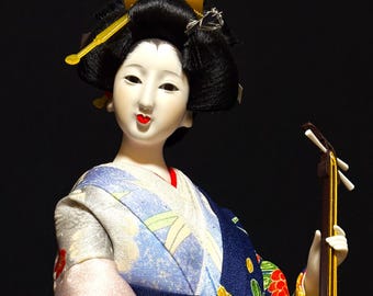 JAPANESE GEISHA DOLL Yaegaki Hime W/ Samurai Kabuto Helmet 17