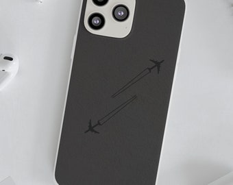 Minimalistische Flugzeug Silhouette TPU Handyhülle - Luftfahrt Geschenk