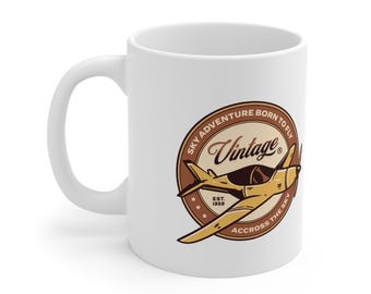 Born to Fly Flugzeug Kaffeetasse Luftfahrt Kaffeetasse - Pilot Geschenk für Flugbegeisterte & Reiseliebhaber