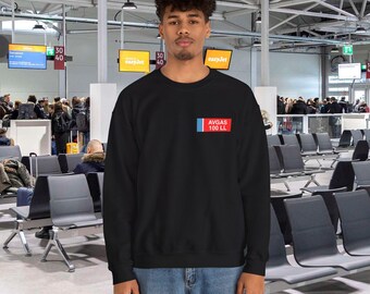 AVTAS 100 LL Label Sweatshirt | Flugkraftstoff Patch Grafik