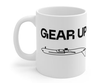 Luftfahrt Kaffeebecher - "Gear Up" Pilot Geschenk für Reiseliebhaber