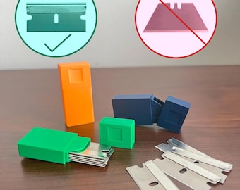 Compact Utility Single Edge Scraper Razor Blade Holder Travel Case | 3D Printed Reusable Blade Storage Box Safe & Secure Razor Blade Holder