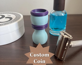 Mango de brocha de afeitar personalizado / Ergonómico, duradero y único / Moneda personalizada disponible / Nudos de tamaño variable y combinaciones de colores / 3D