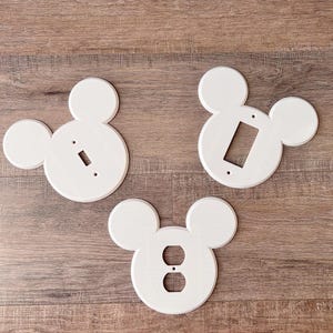 Disney Outlet Cover / Switch Plate Mickey Head Icon | Duplex - Toggle - Rocker | 3D Printed Outlet Cover | Custom Colors & Sizes Available